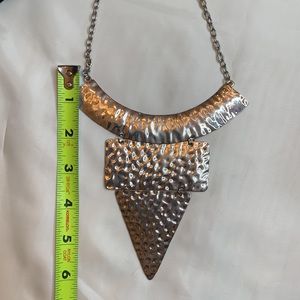 Boho Articulated Necklace Hammered Metal 16” Chain